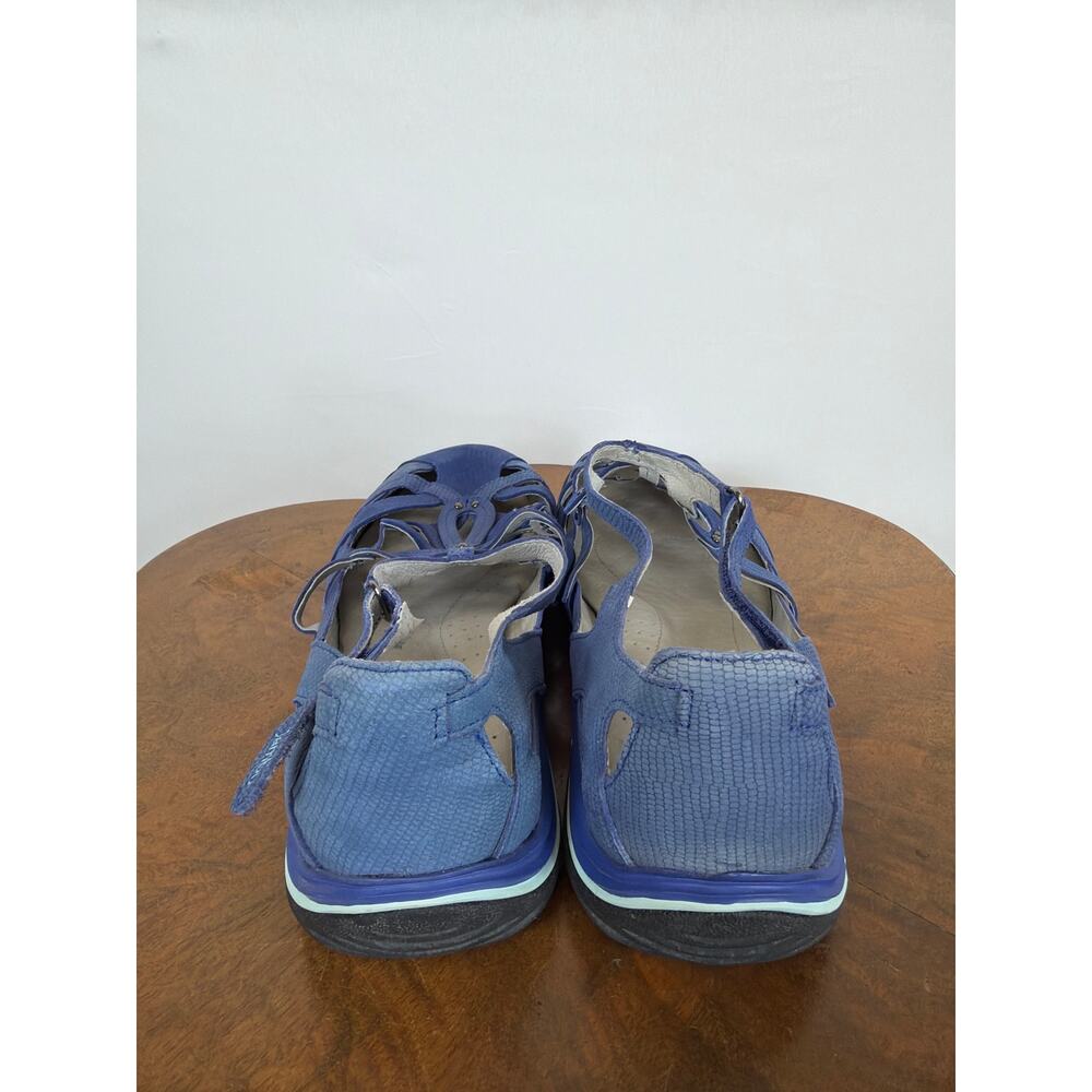Jambu Blue Leather Cutout Flower Adj Closure Comfort Shoes Womens Size 10 W - Picture 4 of 6